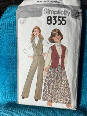 Simplicity 83 55 Sewing pattern vest wide leg pants A line skirt 1970s size 10